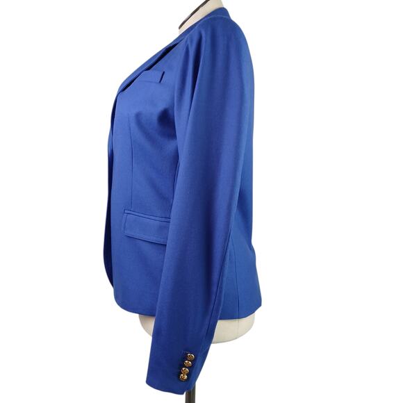 J.Crew SZ 14L 100% Wool Schoolboy Blazer in Blue Gold Signature Buttons - Picture 5 of 7
